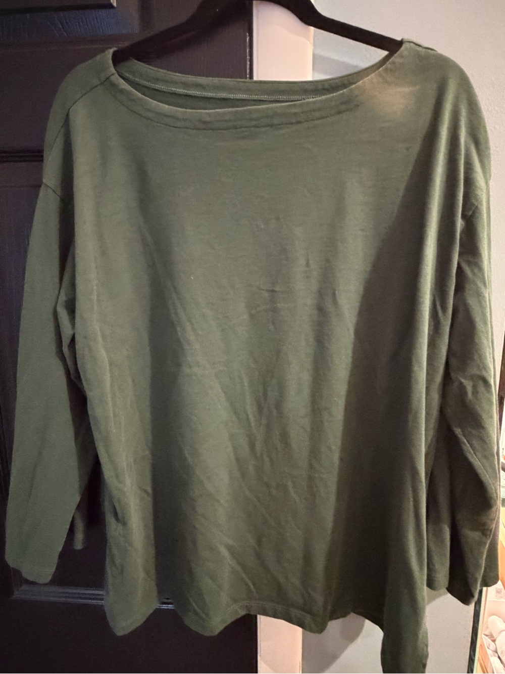 Universal Standard Olive Long-Sleeve Boatneck Top